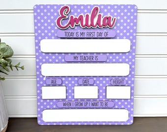 Custom First Day of School Sign, Back to School Sign, First & Last Day of School, Back to School Photo Prop, Custom Reusable School Sign