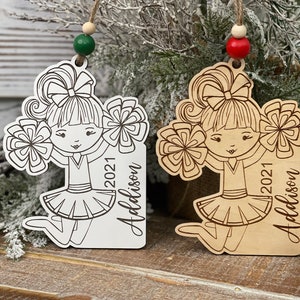 Personalized Cheer Girl Ornament, Personalized cheer ornament, Custom cheer ornament, cheer girl ornament, custom cheerleader ornament