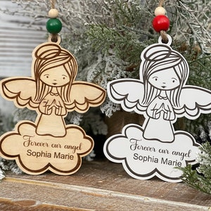 Custom angel memorial ornament, angel girl ornament, custom memorial ornament, personalized angel ornament, memorial ornament, custom angel