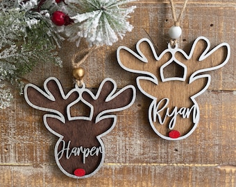 Stocking Name Tags, Personalized Stocking Tags, Christmas Stocking Tags, Personalized Gift Tags, Christmas Decor, Reindeer Name Tag