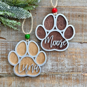 Custom 3D Pet Stocking Tag, Custom Pet Ornament, Personalized Paw Stocking Tag, Custom Stocking Tag, Personalized Ornament, Custom Gift Tag