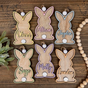 Custom 3D Easter Tag, Custom Easter Basket Tag, Personalized Easter Tag, Easter Bunny Name Tag, Easter Place Card, Spring Name Tag, Easter