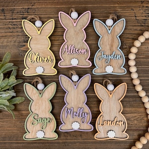 Custom 3D Easter Tag, Custom Easter Basket Tag, Personalized Easter Tag, Easter Bunny Name Tag, Easter Place Card, Spring Name Tag, Easter