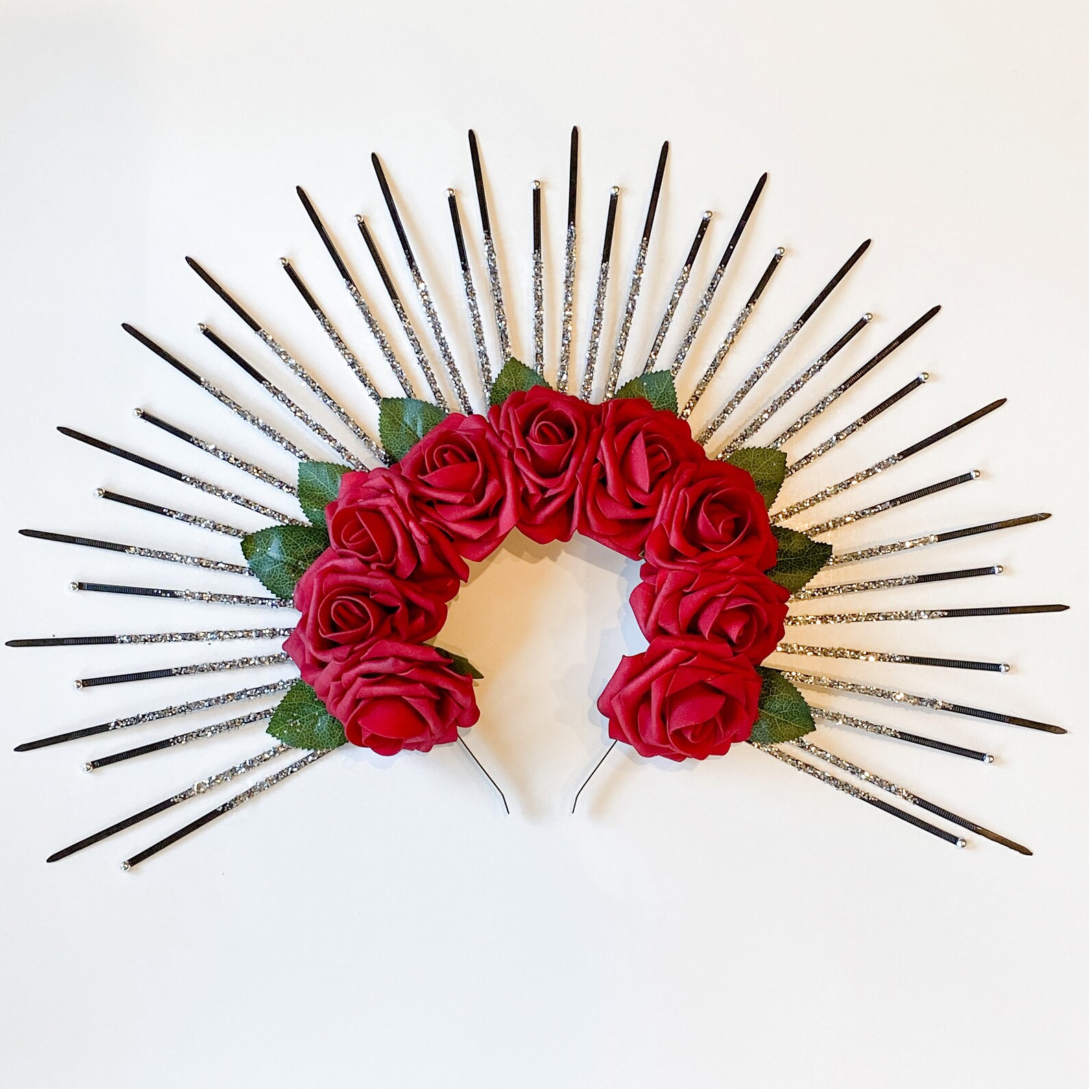 Day of the Dead Crown Halo Halloween Roses Dia De Los Muertos - Etsy
