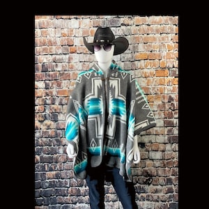 Alpaca-poncho met capuchon: Ecuadoraanse stijl, uniseks, warm