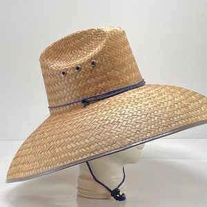 Ultimate sun coverage! The Meg-Straw Hat, approx. overall size 21 x 20 sometimes a bit bigger, all Natural grown and handmade, a must have!