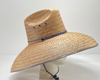 Ultimate sun coverage! The Meg-Straw Hat, approx. overall size 21 x 20 sometimes a bit bigger, all Natural grown and handmade, a must have!
