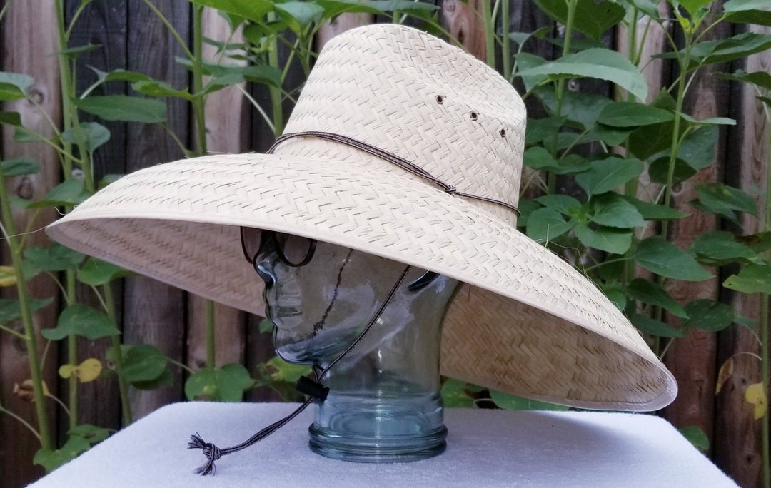 Handmade Jumbo Straw Sun Hat: Natural Gardening Hat With Adjustable ...