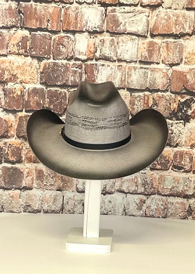 Bullhide Black Cowboy Straw Hat, Brim Size 4 Inches, Handmade in Mex. With  an Elastic Sweat Bandana. A Best Seller Rain Cover Included 