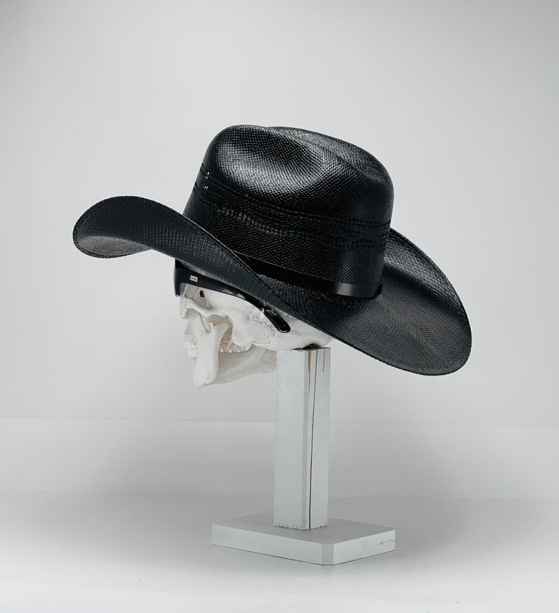 Bullhide Black Cowboy Straw Hat Brim size 4 inches Handmade Etsy