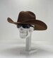 Dark Chocolate felt Cowboy hat, with RAIN Cover included, soft felt on a hard shell, with an elastic sweat bandana for a comfort fit. 