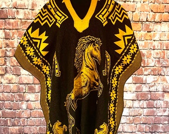 Mexican Poncho, A Mexican Artisan, lightweight but warm, 65% acrylic 35 polyester, one size fits most