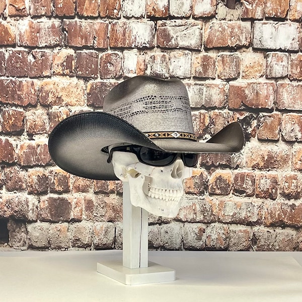 Bull-Hide, Bangora Gray/Black Straw Cowboy Hat: 4" Brim, Elastic Bandana HAND-Made in Mexico, Plastic Rain Cover Included
