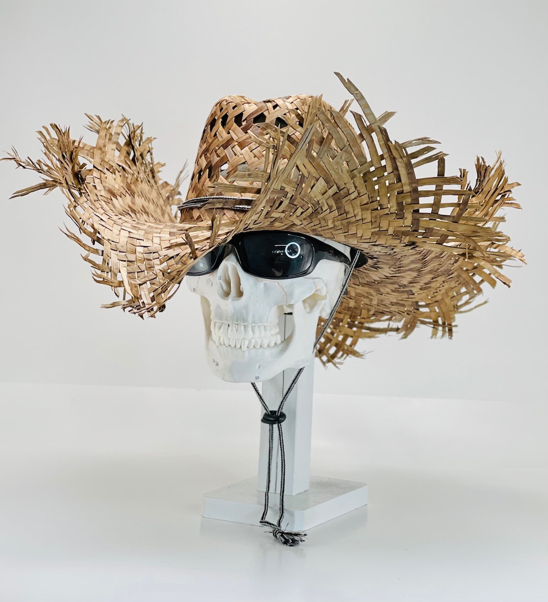 Scarecrow Straw Hat, Inside Circumference About 23” Inches
