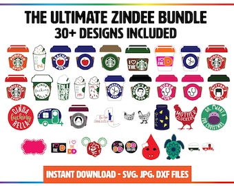 Paquete de archivos de corte Ultimate Zindee / Más de 30 diseños incluidos con 3 tipos de archivos de cada uno: SVG, JPG y DXF / Llavero con carrete de insignia Cricut digital