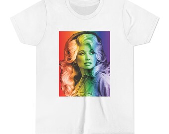 Camiseta juvenil vibrante, camiseta gráfica colorida, camiseta de celebración, ropa informal para el día a día, arcoíris, Nashville, Dolly