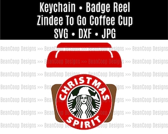 Keychain / Badge Reel Cut File Zindee Acrylic Blank Christmas Spirit Starbucks Holiday Mug Shirt
