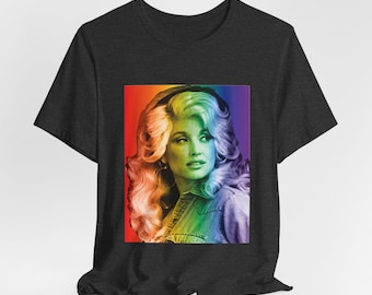 Camiseta unisex con gráfico de arcoíris de Dolly Parton, retrato del orgullo, Dollywood, Nashville, Tennessee, Queen Dolly Vacation