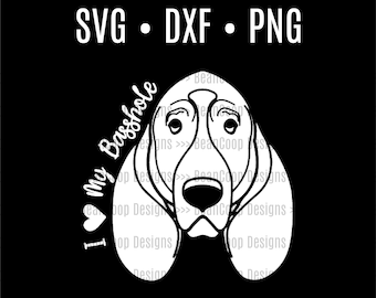 Me encanta mi Basshole Corte Archivo Coche Calcomanía Basset Perro Perro Taza de la Ventana del Vehículo