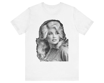 Camiseta gráfica unisex con retrato femenino en blanco y negro de música country de Nashville