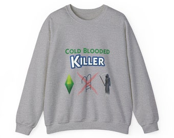 Los Sims Cold Blooded Killer Sudadera Plumbob Grim Reaper Pool Ladder Nerd Nostálgico 90s Regalo PC Gamer Juego