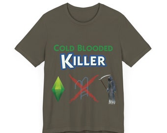 Camiseta de Los Sims Asesino a Sangre Fría (tallas extendidas), Parca, Escalera de Piscina, Plumbob, Halloween, nostálgico, años 90, juego de PC, para hombres y mujeres.