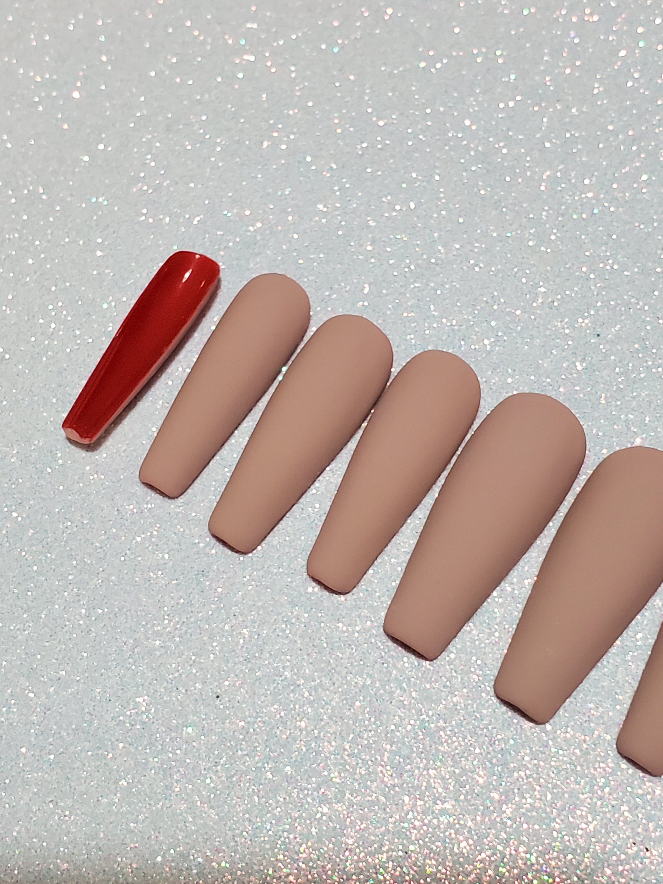 Nude Red Bottom Press on Long Ballerina 