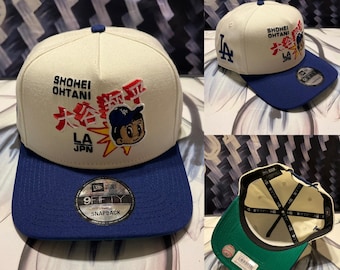 Men's Los Angeles Dodgers New Era Cream/Royal Banner A-Frame 9FIFTY