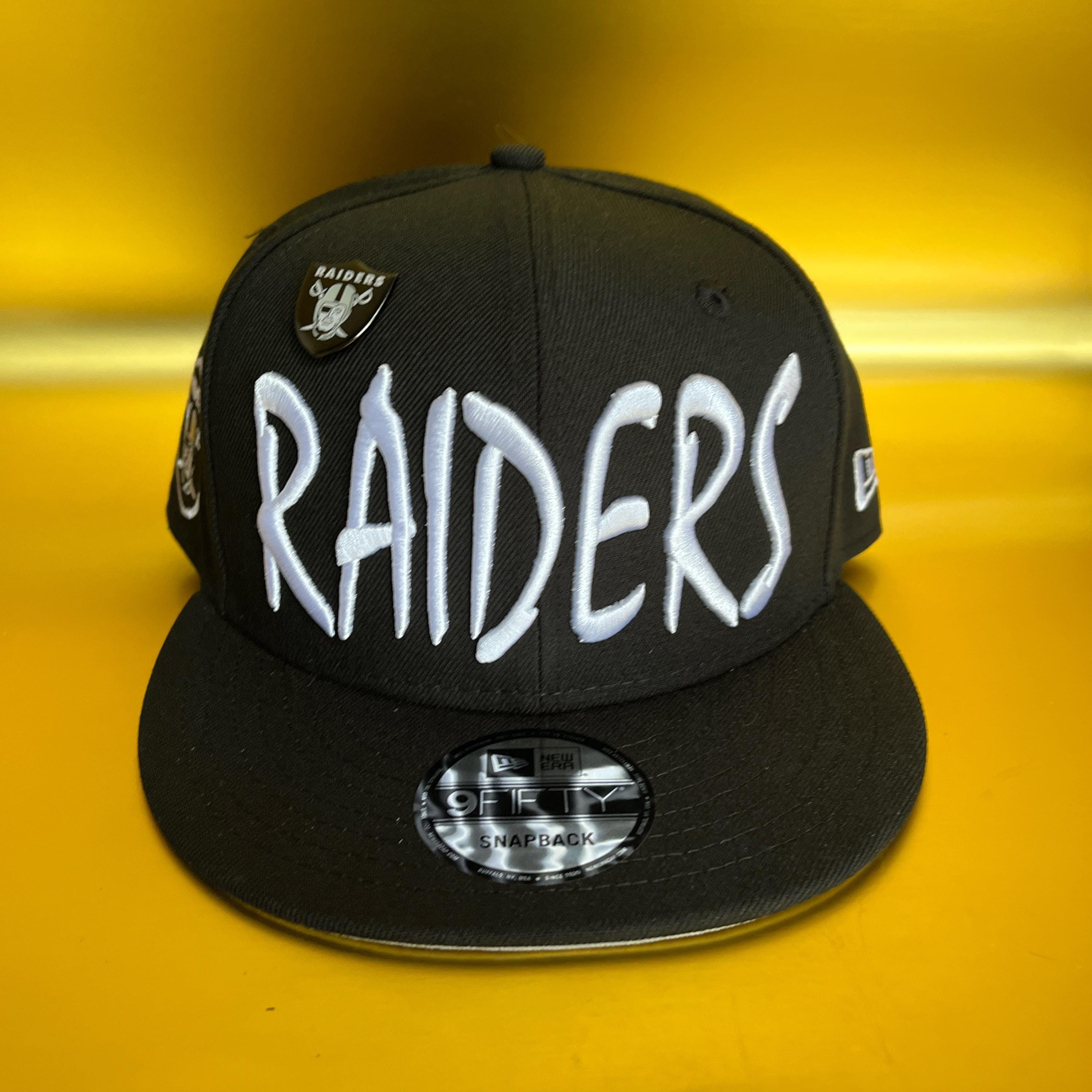 Raiders Black White Tall Text Script New Era 9fifty Snapback - Etsy