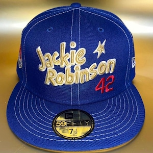 Brooklyn Dodgers Jacoie Robinson 7 1/2 New Era 59fifty Touch of Gold