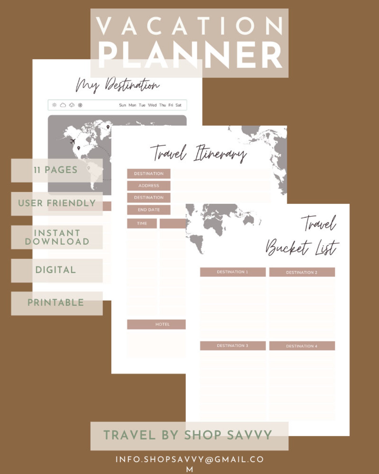 travel planner etsy