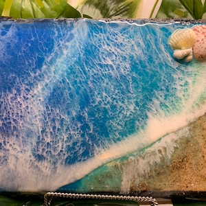 Resin ocean set on live edge wood