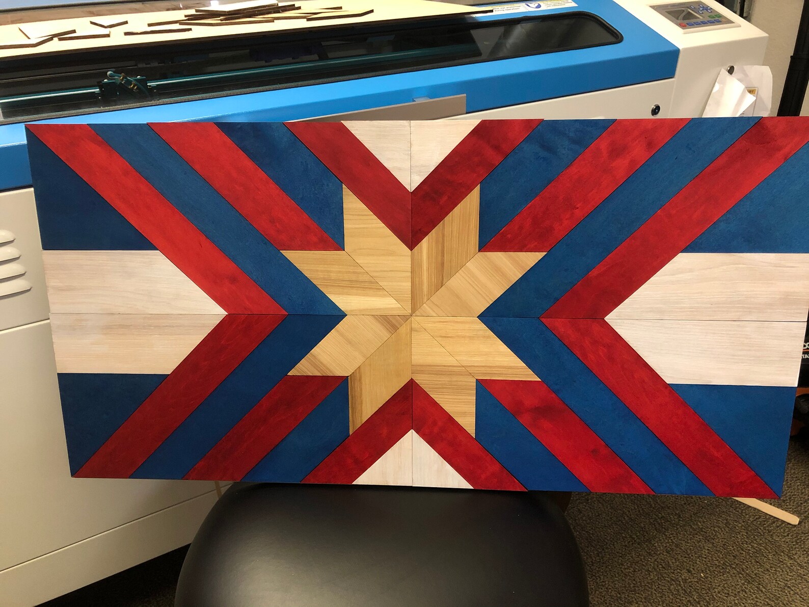 Red White and Blue Barn Quilt. Wood home decor. Wall hanging | Etsy