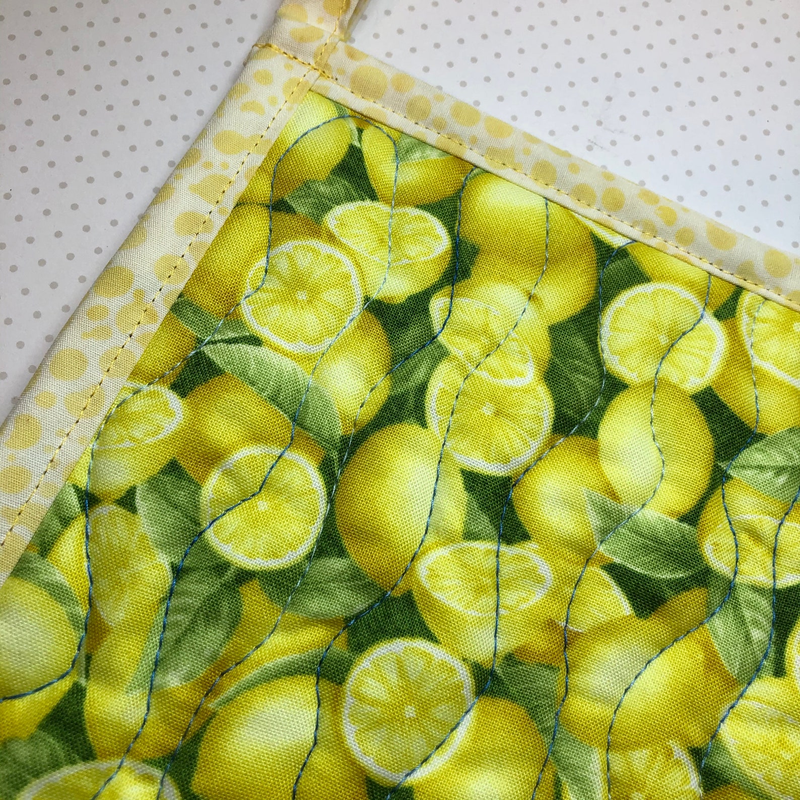 Lemon Potholders Pot Holder Cotton. Handmade Set Two Hot Pads. Etsy UK