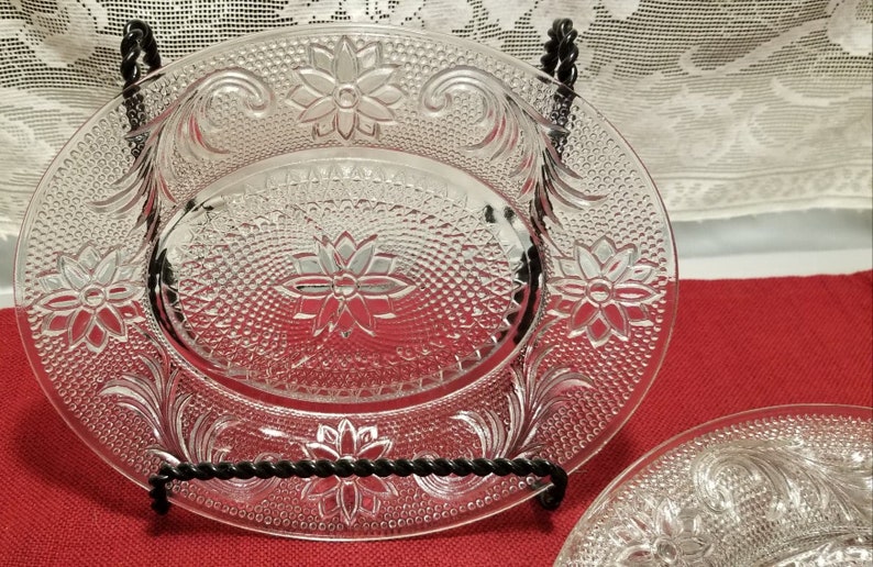 Vintage Snack Plates Sandwich Clear by TIARA Four Plates 4 Etsy