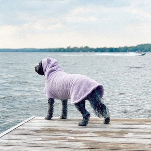 Customizable Dog Bathrobe | High-Quality Cotton | Teddy Ears | Quick Dry | Everyday Luxury | Peignoir pour chien | Lilac