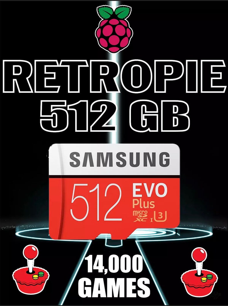 512 GB SD Card Retropie Raspberry Pi 4 14000 Games New Etsy