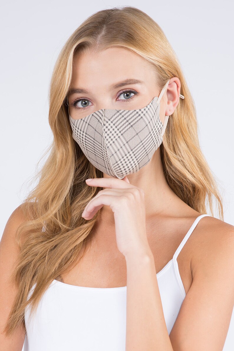 Checker Winter Face Mask Washable Reusable Made in USA Top Etsy