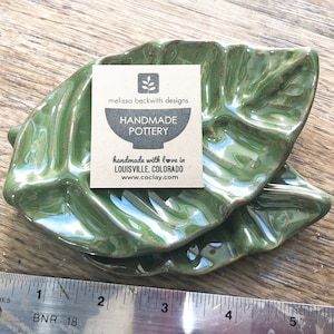 Leaf carved dish, handmade pottery, ceramic dish for jewelry, soap, sponge or knickknacks, clay soap dish, ceramic trinket tray