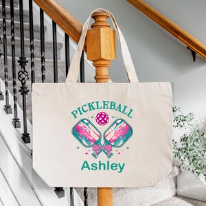 Personalized Pickleball Tote Bag, Custom Team Bag, Cotton Canvas