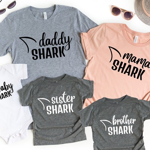 Daddy Shark Mama Shark Baby Sharks Family Shark Shirts Funny - Etsy