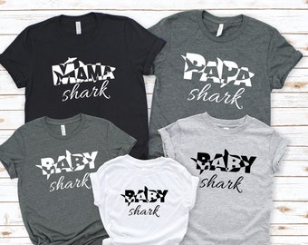 Mama Shark Daddy Shark Baby Sharks Family Shark Shirts Funny - Etsy