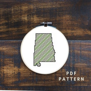 Bundesstaat Alabama Geometrische Kreuzstich PDF Muster