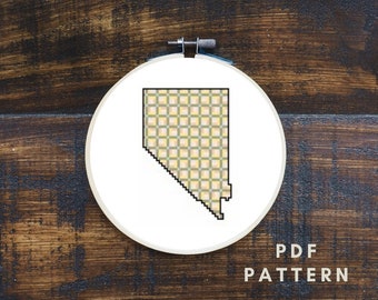 State of Nevada Geometric Cross Stitch PDF Pattern