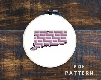 State of Connecticut Geometric Cross Stitch PDF Pattern