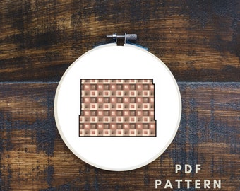 State of Wyoming Geometric Cross Stitch PDF Pattern