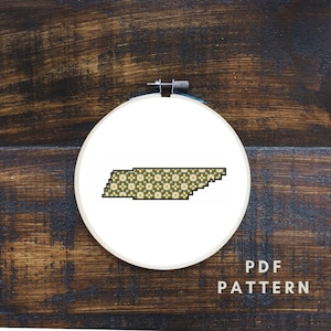 State of Tennessee Geometric Cross Stitch PDF Pattern