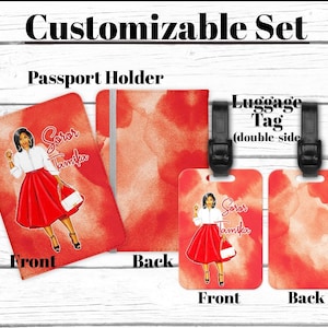Customizable DST Inspired Travel set; Luggage Tag, Passport Holder Delta 1913