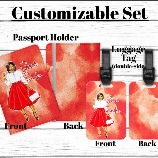 Customizable DST Inspired Travel set; Luggage Tag, Passport Holder Delta 1913