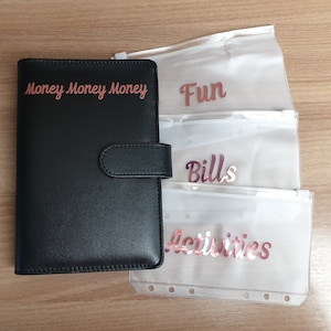 Black CASH ENVELOPES Binder| Cash Wallets| Budget Binder| Savings Binder| Cash Stuffing| A6 RingBinder| Sinking Funds Binder